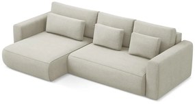 Colțar bej extensibil/cu spațiu de depozitare (cu colț pe partea stângă/cu șezlong) Kapua – Makamii