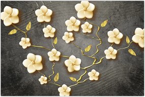 Tablou - Arbust auriu pe fundal negru (90x60 cm)