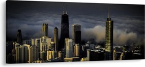 Tablou cu oraș în nori (120x50 cm)