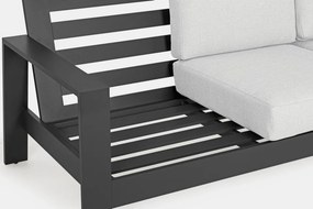 Set mobilier de gradina, 4 piese, metal, gri / negru, Baltic Bizzotto