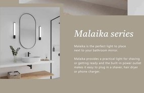 Aplica LED cu priza, protectie IP44, pentru baie Malaika 68 alb