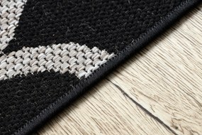 Covor sisal Floorlux 20608 marocani trellis negru si argintiu