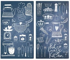 Plăci de protecție din sticlă LOVELY KITCHEN pentru aragaz – 2 bucăți, ZELLER, model 8