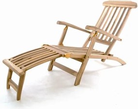 Șezlong de grădină din lemn DIVERO Florentine + căptușeală -