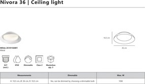 Lustra tavan moderna Nivora 38 alb