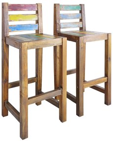 Scaune de bar, 2 buc., lemn masiv reciclat
