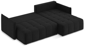 Colțar negru extensibil/cu spațiu de depozitare (cu colț pe partea dreaptă/cu șezlong) Moku – Makamii