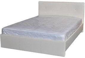 Pat tapitat inclus si saltea 140x200 cm Bej