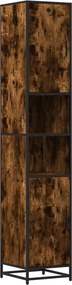 vidaXL Dulap baie stejar fumuriu 35x37,5x188,5 cm lemn prelucrat/metal