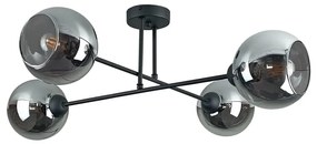 Lustră pe tijă VASCO 4xE27/60W/230V negru/negru fumuriu
