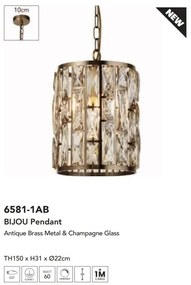 Pendul eleganta design modern Bijou alama antic/ champagne