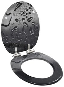 vidaXL Capac WC cu închidere silențioasă, MDF, design picătură de apă