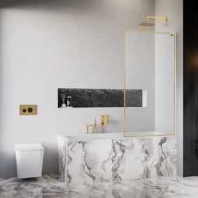 Paravan de cada Radaway Modo F SL PNJ II auriu lucios-transparent 70x150 cm sticla 8 mm dreapta