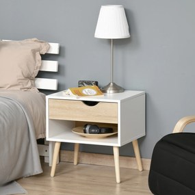 HOMCOM Comodă de noapte cu design scandinav elegant și practică, ideală pentru orice interior | Aosom Romania