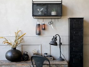 Lampă de birou din metal, finisaj negru antichizat, H53 cm, Factory
