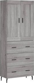 vidaXL Dulap înalt, gri sonoma, 69,5x34x180 cm, lemn compozit