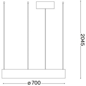 Lustră LED pe cablu Ideal Lux ORACLE LED/35W/230V 3000K d. 70 cm CRI 90 negru
