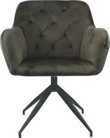 Scaun pivotant, ţesătură de catifea maro/negru, VELEZA NEW