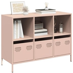 vidaXL Dulap, roz, 101,5x39x73,5 cm, oțel laminat la rece