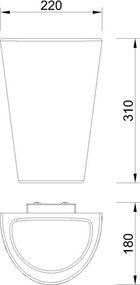 Aplica perete exterior tip ghiveci cu iluminat si spatiu flori TEJA