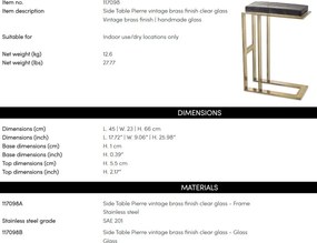 Masuta laterala design LUX Pierre, alama vintage