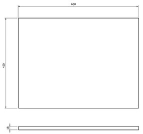 Blat pentru mobilier baie 60 cm, negru mat, Cersanit Tirso 600 mm, Negru mat
