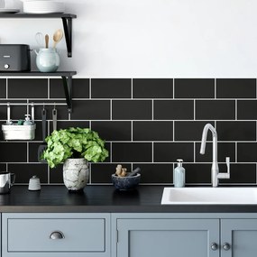 Autocolante pentru gresie 30 buc. 20x10 cm Subway Tiles Black – Ambiance