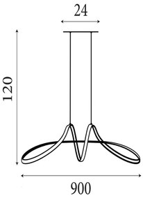 Searchlight 36524GY - Lustră LED reglabilă suspendată pe cablu MAISIE LED/41W/230V