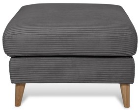 Taburet gri închis cu tapițerie din catifea reiată Paris – Scandic