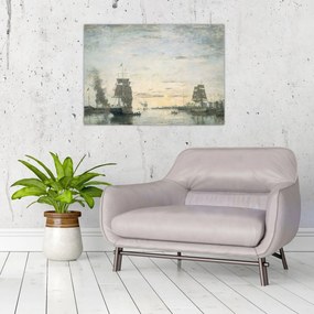 Tablou - Eugène Boudin, Entrance to the Harbor, Le Havre, reproducere (70x50 cm)