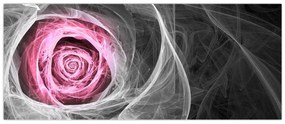 Tablou - Trandafir abstract, fucsia (120x50 cm)