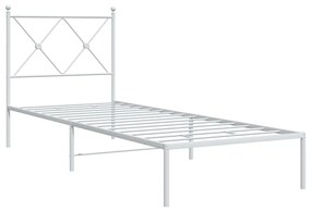 376542 vidaXL Cadru de pat metalic cu tăblie, alb, 80x200 cm