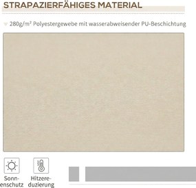 Outsunny Copertină Rabatabilă Exterior, Copertină Extensibilă, Copertină Tip Roll-Up cu Deschidere Manivelă, 350x250 cm, Crem | Aosom Romania