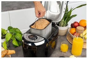 Masina de facut paine FIRST FA-5152-3-BA, 850W, 1.25 kg, 12 programe, Timer, Acoperire antiaderenta, Negru/inox