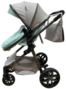 Carucior 2 in 1 cu cos de cumparaturi, transformabil, ușor și practic pentru copii 0-36 luni - CPC-34-bleu
