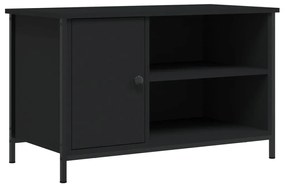 vidaXL Comodă TV, negru, 80x40x50 cm, lemn prelucrat
