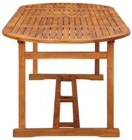 Set de masa pentru gradina, 11 piese, lemn masiv de acacia Maro, 220 table length, Fara cotiera, 11