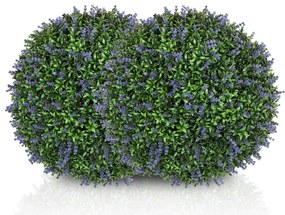 HOMCOM Set de 2 Plante Artificiale Sferice cu Flori de Lavandă, Ø42 cm, Violet | Aosom Romania
