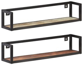 vidaXL Rafturi de perete, 2 buc., 80 cm, lemn masiv reciclat