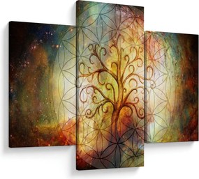 Tablou abstract cu copac (90x60 cm)