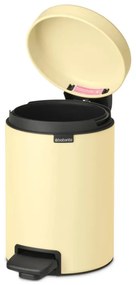Cos de gunoi cu pedala Brabantia NewIcon 1008836, 3 L, Inchidere lina, Baza antiderapanta, Galben