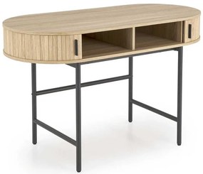 Birou Sebby, lemn natural / negru