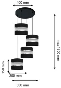 Lustră pe cablu HELEN 4xE27/15W/230V neagră