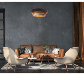 Lustr TRINITI 1xE27/60W/230V pe cablu, maro/auriu/bej