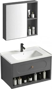 Set mobilier de baie cu lavoar River 60cm Grey