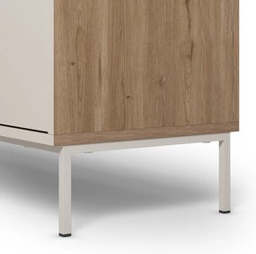 Comodă crem/în culoare naturală cu aspect de lemn de stejar 180x80x40 cm Lilou – Marckeric