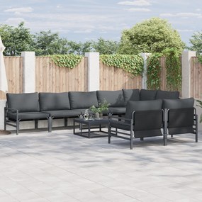 vidaXL Set de canapele pentru grădină 9 pcs Antracit Oțel
