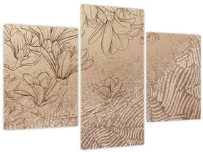 Tablou - Flori desenate (90x60 cm)