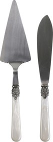 Set 2 tacamuri pentru tort, spatula si cutit, Linas