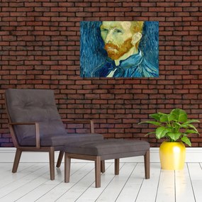 Tablou pe sticlă - Vincent van Gogh, Self-Portrait, reproducere (70x50 cm)